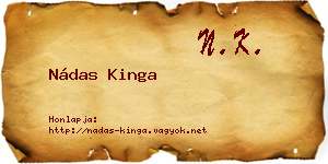 Nádas Kinga névjegykártya